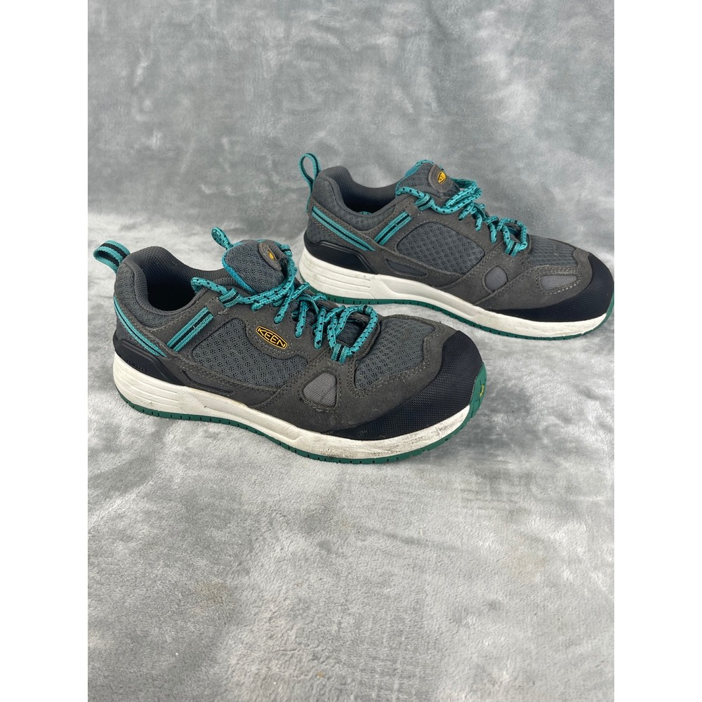 Keen Utility Work Shoes Womens 6.5M Grey Teal Excellent Safety Toe ASTM F2413-11 - Picture 4 of 9